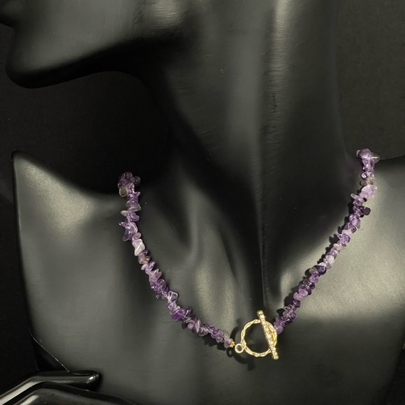 Trendy Natural Amethysts Stone Necklace - Picture 5 of 5
